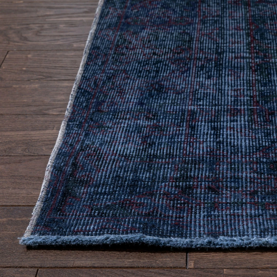 Well Woven Azul Dark Blue Overdyed Medallion One-of-a-Kind Handmade Wool Area Rug 6'3" X 9'4" Global 5 Well Woven Azul Dark Blue Overdyed Medallion One-of-a-Kind Handmade Wool Area Rug 6'3" X 9'4" Global