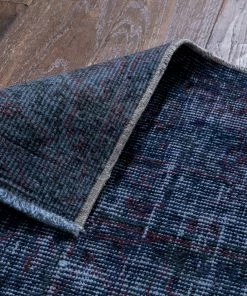 Well Woven Azul Dark Blue Overdyed Medallion One-of-a-Kind Handmade Wool Area Rug 6'3" X 9'4" Global