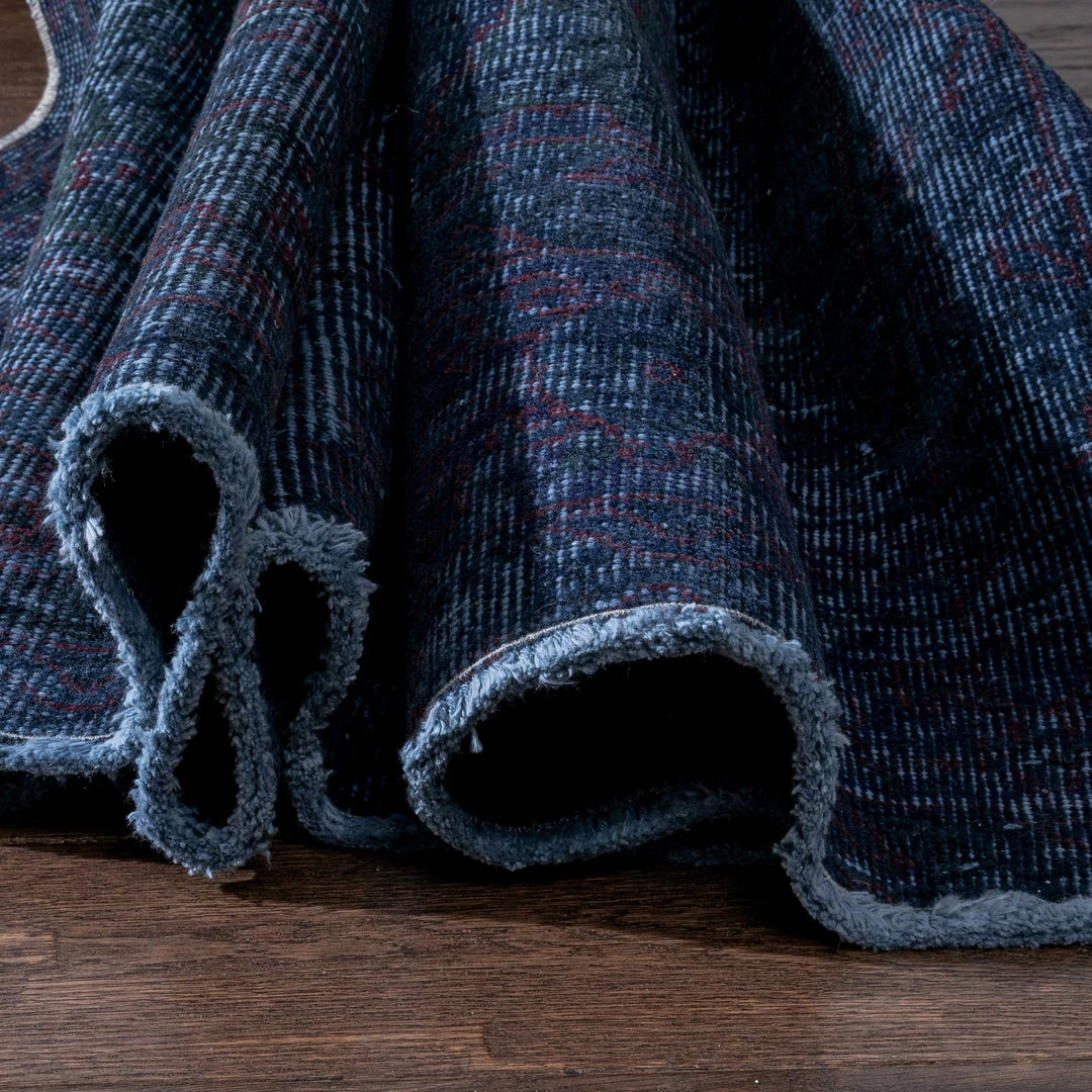 Well Woven Azul Dark Blue Overdyed Medallion One-of-a-Kind Handmade Wool Area Rug 6'3" X 9'4" Global 4 Well Woven Azul Dark Blue Overdyed Medallion One-of-a-Kind Handmade Wool Area Rug 6'3" X 9'4" Global