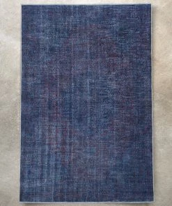Well Woven Azul Dark Blue Overdyed Medallion One-of-a-Kind Handmade Wool Area Rug 6'3" X 9'4" Global 7 Well Woven Azul Dark Blue Overdyed Medallion One-of-a-Kind Handmade Wool Area Rug 6'3