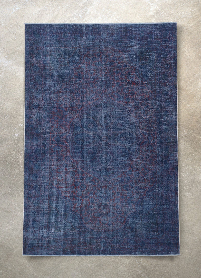 Well Woven Azul Dark Blue Overdyed Medallion One-of-a-Kind Handmade Wool Area Rug 6'3" X 9'4" Global 3 Well Woven Azul Dark Blue Overdyed Medallion One-of-a-Kind Handmade Wool Area Rug 6'3" X 9'4" Global