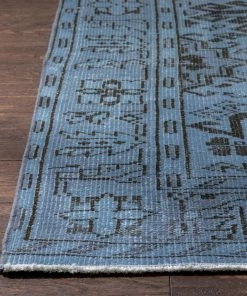 Well Woven Bansi Light Blue Overdyed Medallion One-of-a-Kind Handmade Wool Area Rug 5'5" X 9'7" 9 Well Woven Bansi Light Blue Overdyed Medallion One-of-a-Kind Handmade Wool Area Rug 5'5