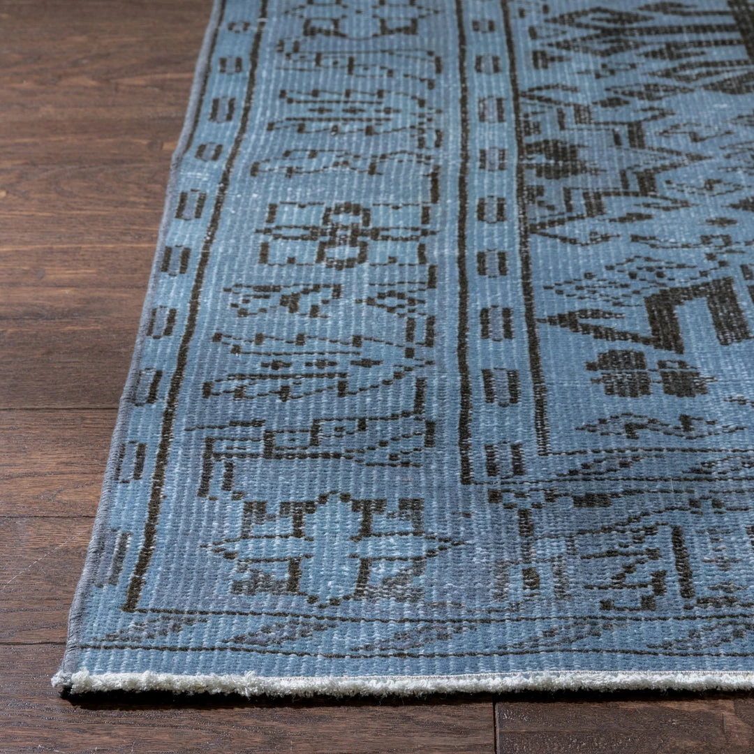 Well Woven Bansi Light Blue Overdyed Medallion One-of-a-Kind Handmade Wool Area Rug 5'5" X 9'7" 5 Well Woven Bansi Light Blue Overdyed Medallion One-of-a-Kind Handmade Wool Area Rug 5'5" X 9'7"