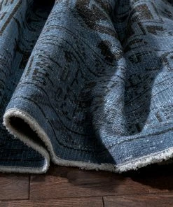 Well Woven Bansi Light Blue Overdyed Medallion One-of-a-Kind Handmade Wool Area Rug 5'5" X 9'7" 8 Well Woven Bansi Light Blue Overdyed Medallion One-of-a-Kind Handmade Wool Area Rug 5'5