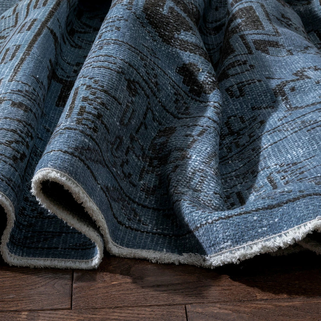 Well Woven Bansi Light Blue Overdyed Medallion One-of-a-Kind Handmade Wool Area Rug 5'5" X 9'7" 4 Well Woven Bansi Light Blue Overdyed Medallion One-of-a-Kind Handmade Wool Area Rug 5'5" X 9'7"