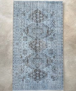 Well Woven Bansi Light Blue Overdyed Medallion One-of-a-Kind Handmade Wool Area Rug 5'5" X 9'7" 7 Well Woven Bansi Light Blue Overdyed Medallion One-of-a-Kind Handmade Wool Area Rug 5'5