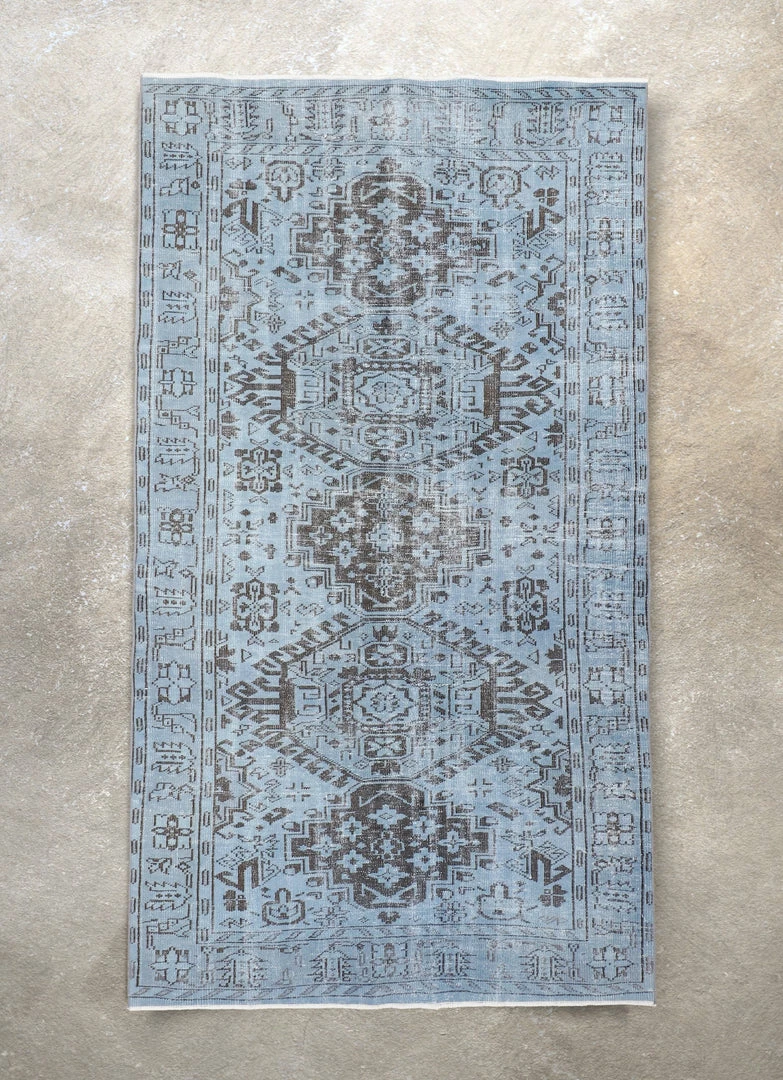 Well Woven Bansi Light Blue Overdyed Medallion One-of-a-Kind Handmade Wool Area Rug 5'5" X 9'7" 3 Well Woven Bansi Light Blue Overdyed Medallion One-of-a-Kind Handmade Wool Area Rug 5'5" X 9'7"