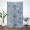 Well Woven Bansi Light Blue Overdyed Medallion One-of-a-Kind Handmade Wool Area Rug 5'5" X 9'7"