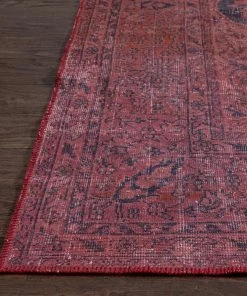 Well Woven Global Cabrenet Pink & Purple Overdyed Medallion One-of-a-Kind Handmade Wool Area Rug 8'8