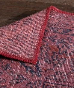 Well Woven Global Cabrenet Pink & Purple Overdyed Medallion One-of-a-Kind Handmade Wool Area Rug 8'8" X 11'11"