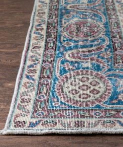 Well Woven Abla Rust & Blue Oriental Medallion One-of-a-Kind Handmade Wool Area Rug 8'6" X 12'5" 9 Well Woven Abla Rust & Blue Oriental Medallion One-of-a-Kind Handmade Wool Area Rug 8'6