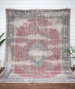 Well Woven Abla Rust & Blue Oriental Medallion One-of-a-Kind Handmade Wool Area Rug 8'6" X 12'5"