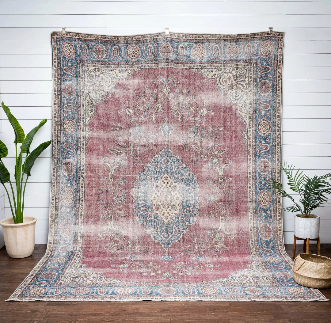 Well Woven Abla Rust & Blue Oriental Medallion One-of-a-Kind Handmade Wool Area Rug 8'6" X 12'5" 1 Well Woven Abla Rust & Blue Oriental Medallion One-of-a-Kind Handmade Wool Area Rug 8'6" X 12'5"