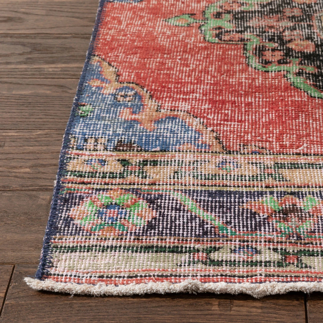 Well Woven Kane Red & Purple Oriental Botanical Border Pattern One-of-a-Kind Handmade Wool Area Rug 2'7" X 11'7" Runner Global 4 Well Woven Kane Red & Purple Oriental Botanical Border Pattern One-of-a-Kind Handmade Wool Area Rug 2'7" X 11'7" Runner Global
