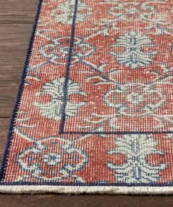 Well Woven Global Dize Red & Navy Blue Persian Geometric Lattice Pattern One-of-a-Kind Handmade Wool Area Rug 2'8