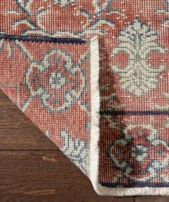 Well Woven Global Dize Red & Navy Blue Persian Geometric Lattice Pattern One-of-a-Kind Handmade Wool Area Rug 2'8