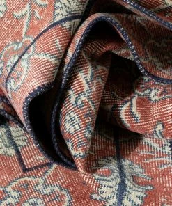 Well Woven Global Dize Red & Navy Blue Persian Geometric Lattice Pattern One-of-a-Kind Handmade Wool Area Rug 2'8