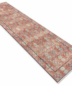 Well Woven Global Dize Red & Navy Blue Persian Geometric Lattice Pattern One-of-a-Kind Handmade Wool Area Rug 2'8