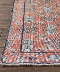 Well Woven Elza Red & Navy Blue Persian Geometric Lattice Pattern One-of-a-Kind Handmade Wool Area Rug 2'7