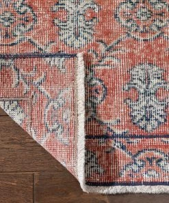 Well Woven Elza Red & Navy Blue Persian Geometric Lattice Pattern One-of-a-Kind Handmade Wool Area Rug 2'7