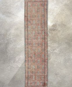 Well Woven Elza Red & Navy Blue Persian Geometric Lattice Pattern One-of-a-Kind Handmade Wool Area Rug 2'7" X 10'4" Runner Global