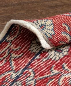 Well Woven Global Lizee Red & Navy Blue Persian Geometric Lattice Pattern One-of-a-Kind Handmade Wool Area Rug 2'7