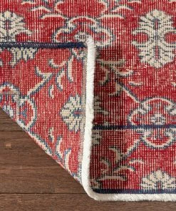 Well Woven Global Lizee Red & Navy Blue Persian Geometric Lattice Pattern One-of-a-Kind Handmade Wool Area Rug 2'7