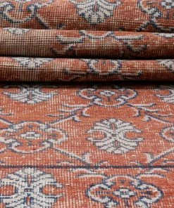 Well Woven Enza Crimson & Navy Blue Persian Geometric Lattice Pattern One-of-a-Kind Handmade Wool Area Rug 2'8" X 10'8" Runner Global