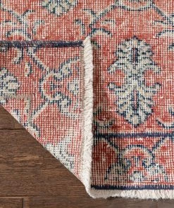 Well Woven Global Tuzzi Red & Navy Blue Persian Geometric Lattice Pattern One-of-a-Kind Handmade Wool Area Rug 2'7