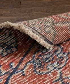 Well Woven Global Ardon Red & Navy Blue Persian Geometric Lattice Pattern One-of-a-Kind Handmade Wool Area Rug 2'8