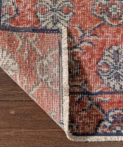 Well Woven Global Ardon Red & Navy Blue Persian Geometric Lattice Pattern One-of-a-Kind Handmade Wool Area Rug 2'8