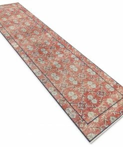 Well Woven Berliana Red & Navy Blue Persian Geometric Lattice Pattern One-of-a-Kind Handmade Wool Area Rug 2'7" X 10'8" Runner Global 13 Well Woven Berliana Red & Navy Blue Persian Geometric Lattice Pattern One-of-a-Kind Handmade Wool Area Rug 2'7