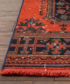 Well Woven Devon Orange & Navy Blue Oriental Botanical Border Pattern One-of-a-Kind Handmade Wool Area Rug 2'8" X 11'10" Runner 10 Well Woven Devon Orange & Navy Blue Oriental Botanical Border Pattern One-of-a-Kind Handmade Wool Area Rug 2'8