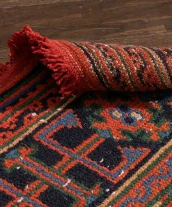 Well Woven Devon Orange & Navy Blue Oriental Botanical Border Pattern One-of-a-Kind Handmade Wool Area Rug 2'8" X 11'10" Runner 12 Well Woven Devon Orange & Navy Blue Oriental Botanical Border Pattern One-of-a-Kind Handmade Wool Area Rug 2'8