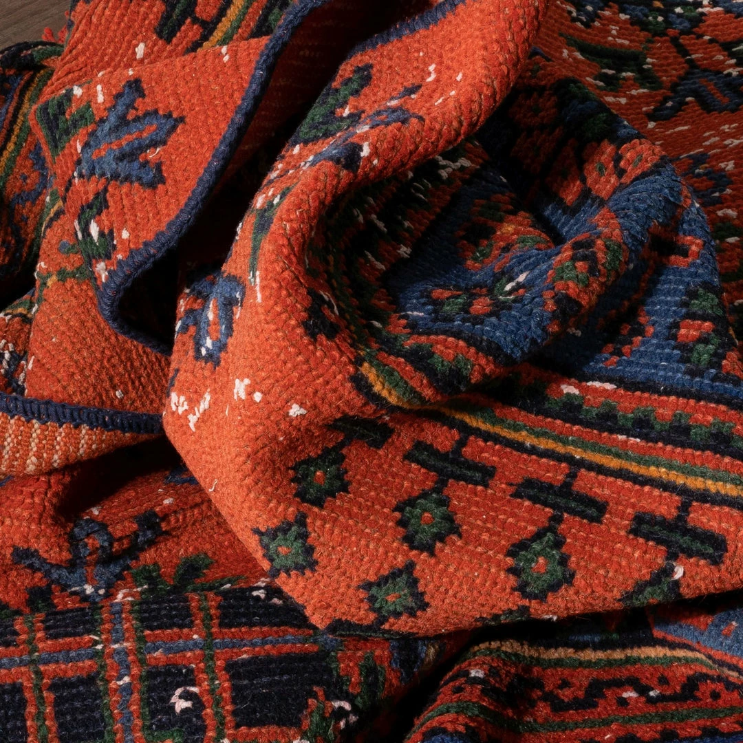 Well Woven Devon Orange & Navy Blue Oriental Botanical Border Pattern One-of-a-Kind Handmade Wool Area Rug 2'8" X 11'10" Runner 5 Well Woven Devon Orange & Navy Blue Oriental Botanical Border Pattern One-of-a-Kind Handmade Wool Area Rug 2'8" X 11'10" Runner