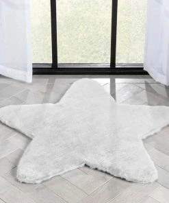 Well Woven Crest Modern Glam Faux Fur Plush White Shag Rug