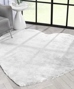 Well Woven Crest Modern Glam Faux Fur Plush White Shag Rug