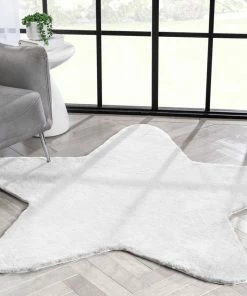 Well Woven Crest Modern Glam Faux Fur Plush White Shag Rug