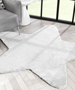 Well Woven Crest Modern Glam Faux Fur Plush White Shag Rug