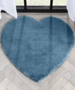 Well Woven Crest Modern Glam Faux Fur Plush Dark Blue Shag Rug