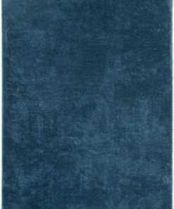 Well Woven Crest Modern Glam Faux Fur Plush Dark Blue Shag Rug