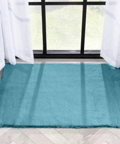 Well Woven Crest Modern Glam Faux Fur Plush Light Blue Shag Rug 56 Well Woven Crest Modern Glam Faux Fur Plush Light Blue Shag Rug