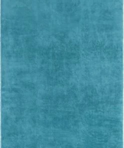 Well Woven Crest Modern Glam Faux Fur Plush Light Blue Shag Rug