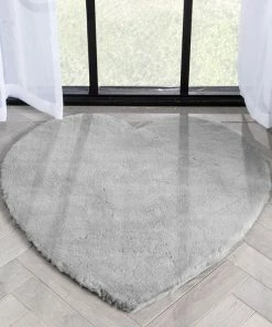 Well Woven Crest Modern Glam Faux Fur Plush Grey Shag Rug