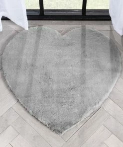 Well Woven Crest Modern Glam Faux Fur Plush Grey Shag Rug