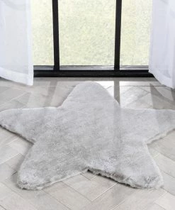 Well Woven Crest Modern Glam Faux Fur Plush Grey Shag Rug