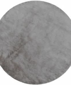 Well Woven Crest Modern Glam Faux Fur Plush Grey Shag Rug