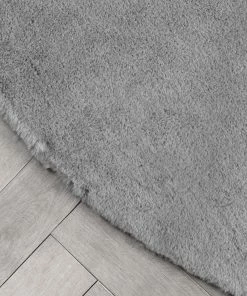 Well Woven Crest Modern Glam Faux Fur Plush Grey Shag Rug