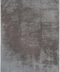 Well Woven Crest Modern Glam Faux Fur Plush Grey Shag Rug