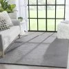 Well Woven Crest Modern Glam Faux Fur Plush Grey Shag Rug